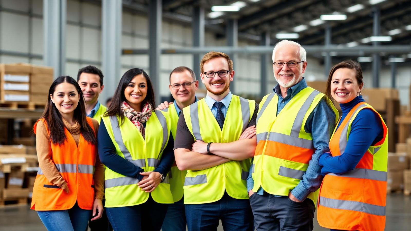 Logistics team in warehouse